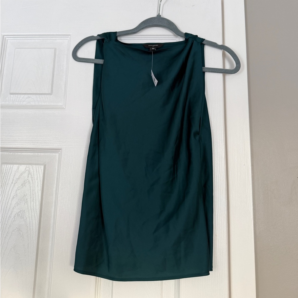 Banana Republic Satin Green Tank Top NWT